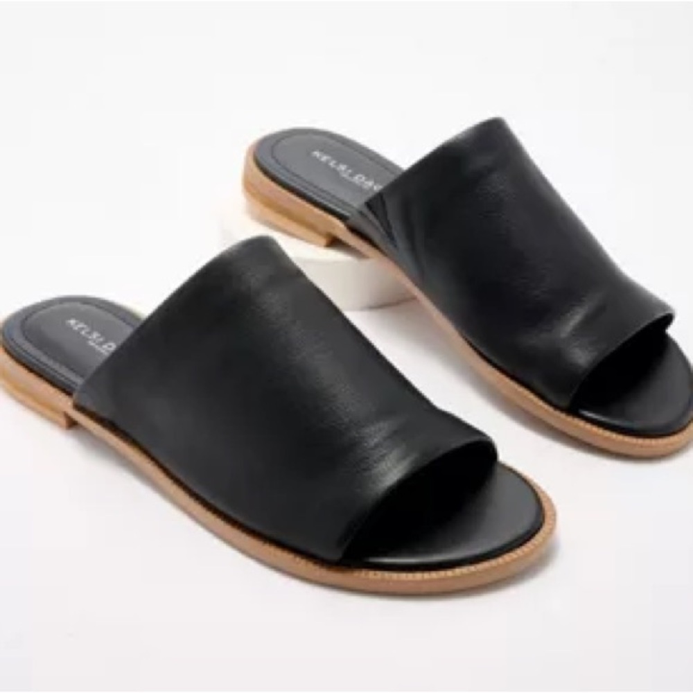 🔥 luxury Leather Slides Kelsi Dagger